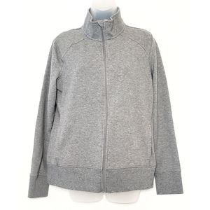 Grey High Collar Full Zip Sweater ATHLETIC WORKS